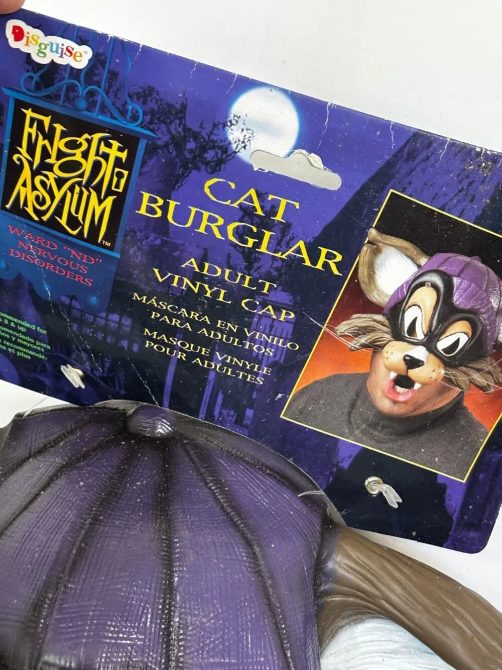 Disguise Fright  Asylum Cat Burglar Adult Vinyl Mask Cap NWT NOS